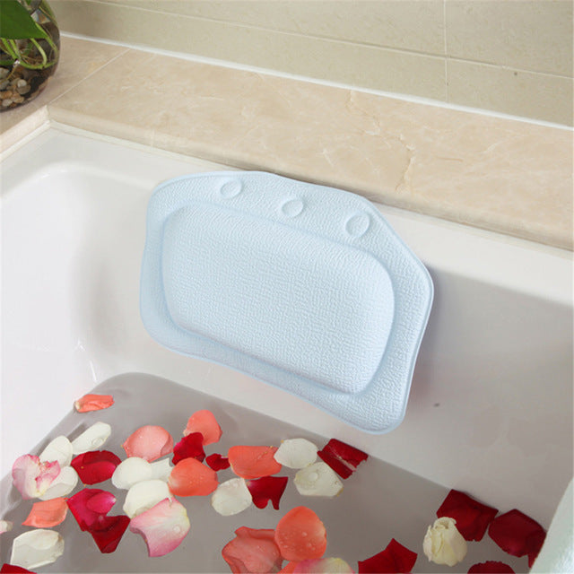 SPA Bath Pillow Home Bathtub Pillow PVC Neck Bathtub Cushion Neck Support Pillow Soft Headrest Suction Cup Bathtub Pillow