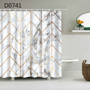 YOMDID Marble Pattern Bath curtain Waterproof Shower Curtains Geometric Bath Screen Printed Curtain for Bathroom Gift Navidad