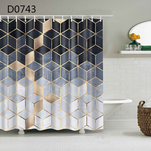 YOMDID Marble Pattern Bath curtain Waterproof Shower Curtains Geometric Bath Screen Printed Curtain for Bathroom Gift Navidad