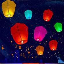 Load image into Gallery viewer, 1pc Night Party Candles Flying Lights Wishing Valentine&#39;s Day Holiday Hot Air Balloons DIY Fire Lights Friends Family Christmas