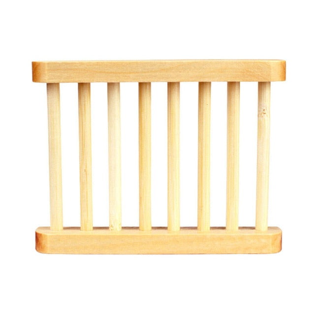 Wooden Natural Bamboo Soap Dishes Tray Holder Storage Soap Rack Plate Box Container Portable Bathroom Soap Dish Storage Box