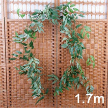 Load image into Gallery viewer, DIY  Silk Hanging Eucalyptus Garland Wedding Party Simulation Wicker Leaves Vine Decorations