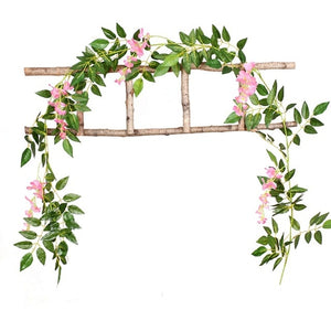 DIY  Silk Hanging Eucalyptus Garland Wedding Party Simulation Wicker Leaves Vine Decorations