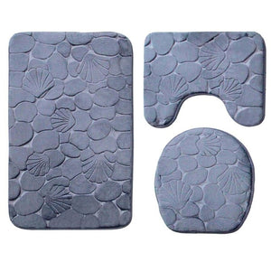 3Pcs/set Bathroom Mat Set Ocean Underwater World Anti Slip Kitchen Bath Mat Coral Fleece Floor Mats Washable Bathroom Toilet Rug