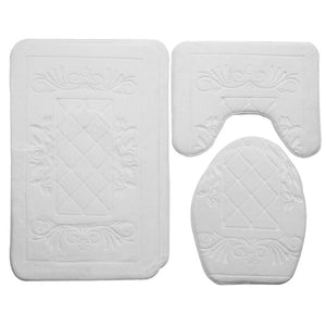 3Pcs/set Bathroom Mat Set Ocean Underwater World Anti Slip Kitchen Bath Mat Coral Fleece Floor Mats Washable Bathroom Toilet Rug