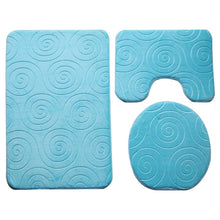 Load image into Gallery viewer, 3Pcs/set Bathroom Mat Set Ocean Underwater World Anti Slip Kitchen Bath Mat Coral Fleece Floor Mats Washable Bathroom Toilet Rug