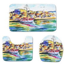 Load image into Gallery viewer, 3Pcs/set Bathroom Mat Set Ocean Underwater World Anti Slip Kitchen Bath Mat Coral Fleece Floor Mats Washable Bathroom Toilet Rug