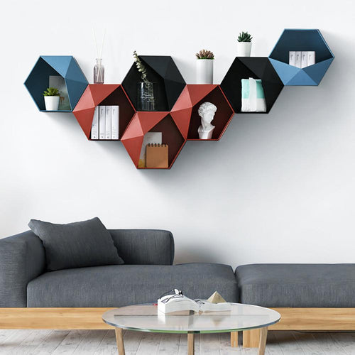 Floating Shelf Living Room Wall-Mounted Geometric Punch-Free Wall Decoration Bathroom Wall Shelf Etagere Mural