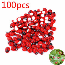 Load image into Gallery viewer, 100pcs/set Mini Ladybug Fairy Figurine Miniature Garden Ornament  Micro Landscape Bonsai Figurine Resin Crafts Dollhouse  Decor