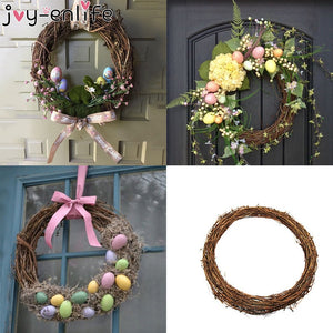 JOY-ENLIFE 10-30cm Xmas Home Decor Natural Rattan Wreath Easter Party Wreath Crafts Egg Decoration Spring Wedding Wreath