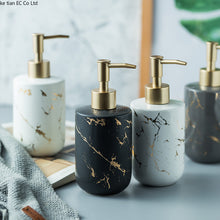 Load image into Gallery viewer, High quality matte marble pattern bathroom soap dispenser ceramic lotion bottle soap dish toothbrush holder mouthwash cup