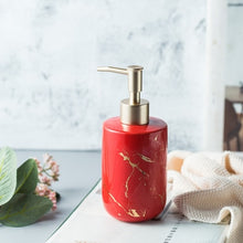 Load image into Gallery viewer, High quality matte marble pattern bathroom soap dispenser ceramic lotion bottle soap dish toothbrush holder mouthwash cup