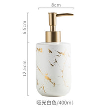 Load image into Gallery viewer, High quality matte marble pattern bathroom soap dispenser ceramic lotion bottle soap dish toothbrush holder mouthwash cup