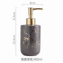 Load image into Gallery viewer, High quality matte marble pattern bathroom soap dispenser ceramic lotion bottle soap dish toothbrush holder mouthwash cup