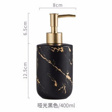 Load image into Gallery viewer, High quality matte marble pattern bathroom soap dispenser ceramic lotion bottle soap dish toothbrush holder mouthwash cup