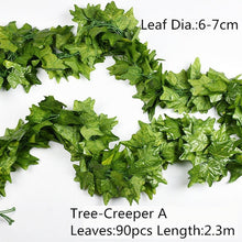 Load image into Gallery viewer, 10 Style 1pc Artificial Decoration Vivid Vine Rattan Leaf Vagina Grass Plants Grape Leaves For Home Garden Party Decor B1015