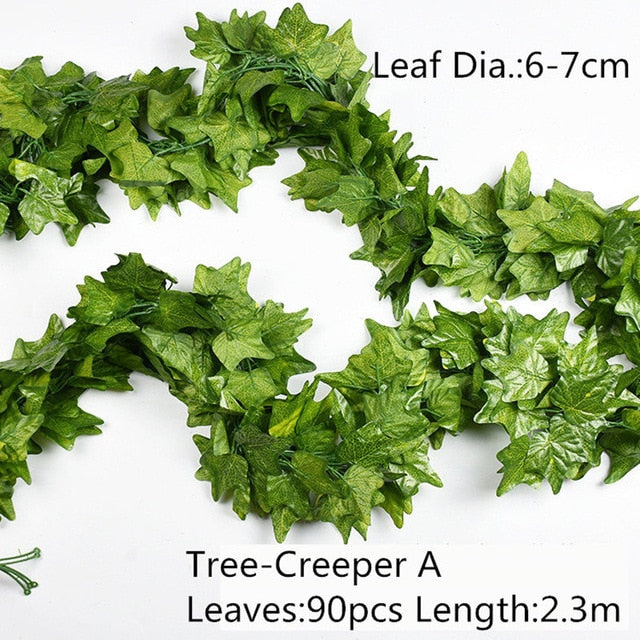 10 Style 1pc Artificial Decoration Vivid Vine Rattan Leaf Vagina Grass Plants Grape Leaves For Home Garden Party Decor B1015