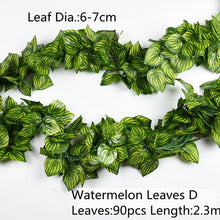 Load image into Gallery viewer, 10 Style 1pc Artificial Decoration Vivid Vine Rattan Leaf Vagina Grass Plants Grape Leaves For Home Garden Party Decor B1015