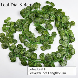 10 Style 1pc Artificial Decoration Vivid Vine Rattan Leaf Vagina Grass Plants Grape Leaves For Home Garden Party Decor B1015