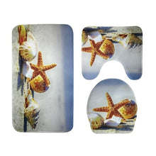 Load image into Gallery viewer, 3Pcs/set Bathroom Mat Set Ocean Underwater World Anti Slip Kitchen Bath Mat Coral Fleece Floor Mats Washable Bathroom Toilet Rug